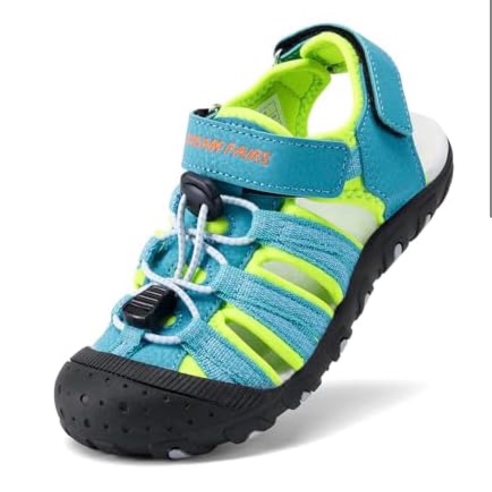 Dream Pairs Kids Athletic Outdoor Sandals Blue Lime Green Size 10 Kids NEW